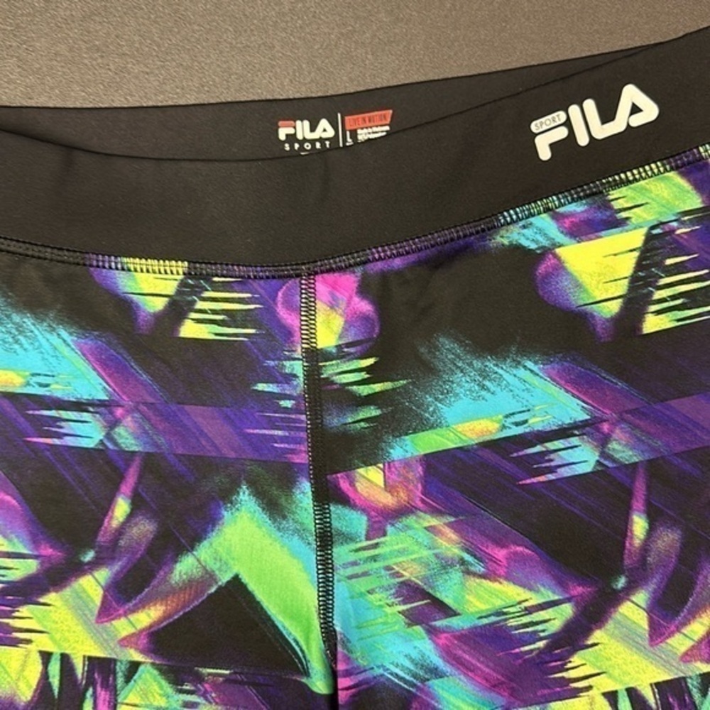 Fila girls multicolor, active leggings size large (14)